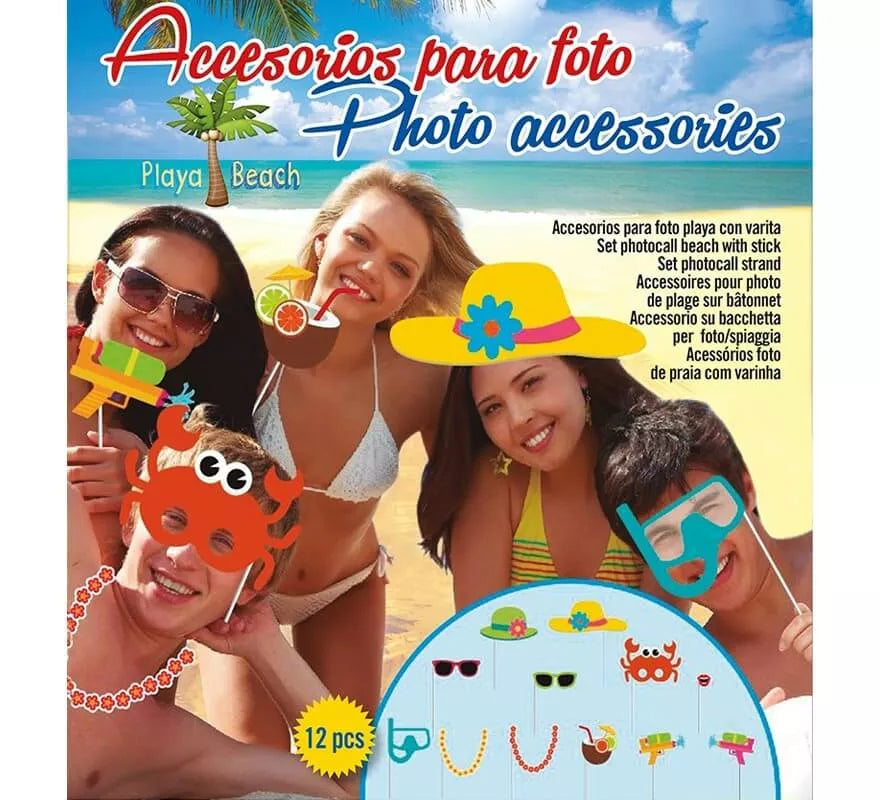 Translation missing: en.Set Photocall Playa de 12 unidades con palo