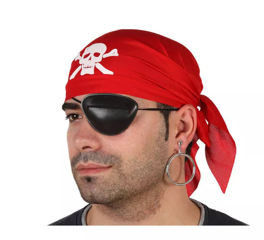 Translation missing: en.Set Pirata. Pañuelo rojo, parche y pendiente