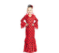 Sevillana rojo con lunares negros para niña