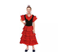Sevillana rojo lunares negros para niña