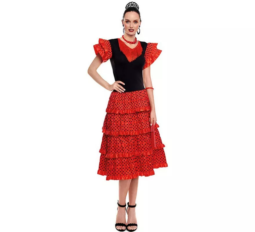 Sevillana rojo y negro para mujer