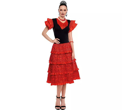 Sevillana rojo y negro para mujer