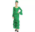 Sevillana verde con lunares blancos para mujer