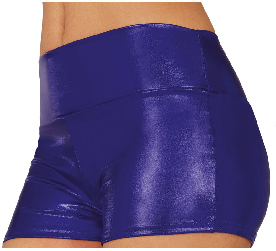 Translation missing: en.Shorts Metálicos azul corto para mujer