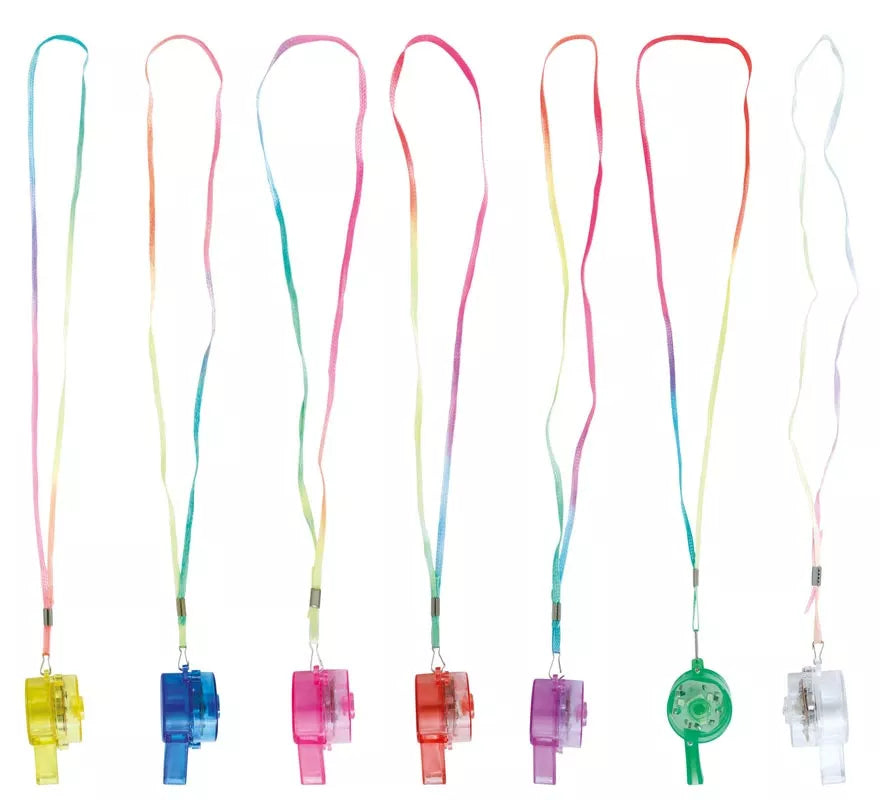 Silbato con Cuerda y Luz de 5 cm en colores surtidos