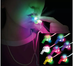 Whistle with String and Light, 5 cm, in assorted colors