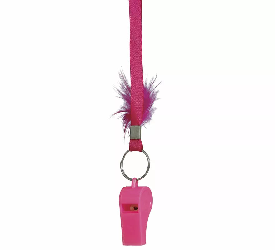 Silbato rosa con cinta