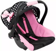Black and pink doll car seat