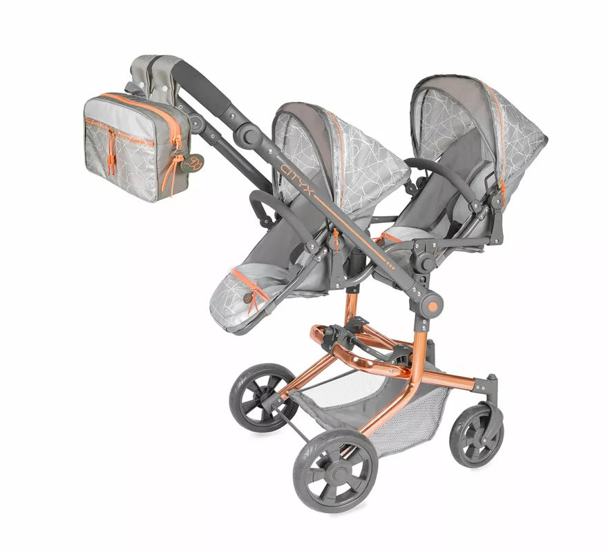 Silla Gemelar de Muñecas de hasta 52 cm Plegable Multiposición