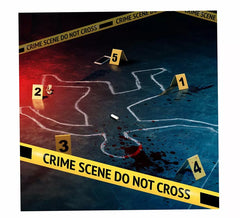 Crime Silhouette with 5 Numbers and Tape Silhouette