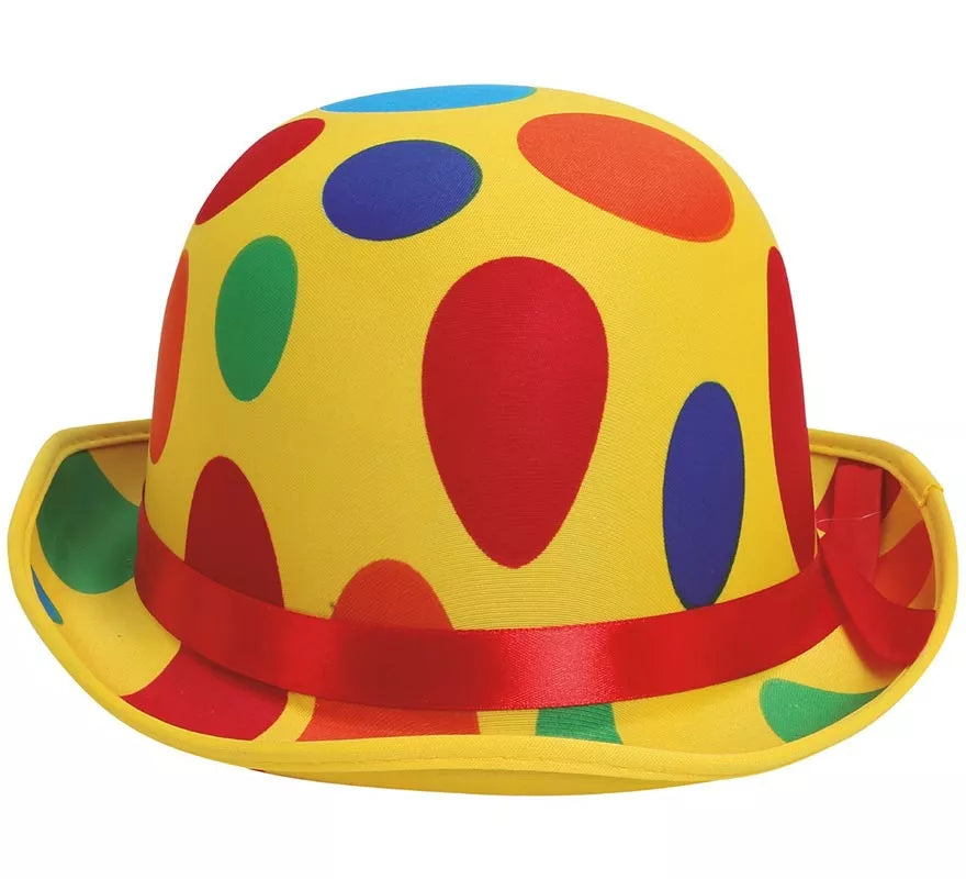 Sombrero Bombín de Payaso a lunares de colores