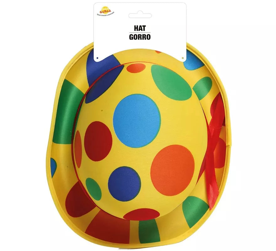 Sombrero Bombín de Payaso a lunares de colores