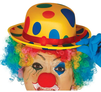 Sombrero Bombín de Payaso a lunares de colores