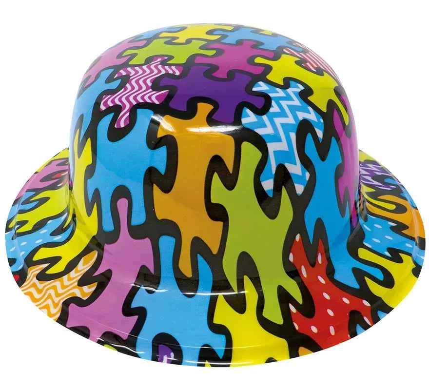 Sombrero bombín de plástico decorado