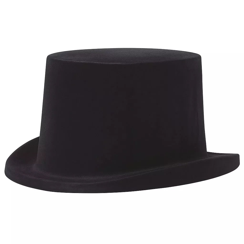 Sombrero Chistera flocado negro para niños