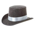 Sombrero Chistera gris con cinta