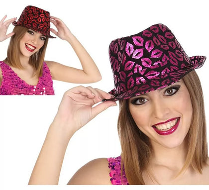 Sombrero con estampado de Labios en 2 colores surtidos