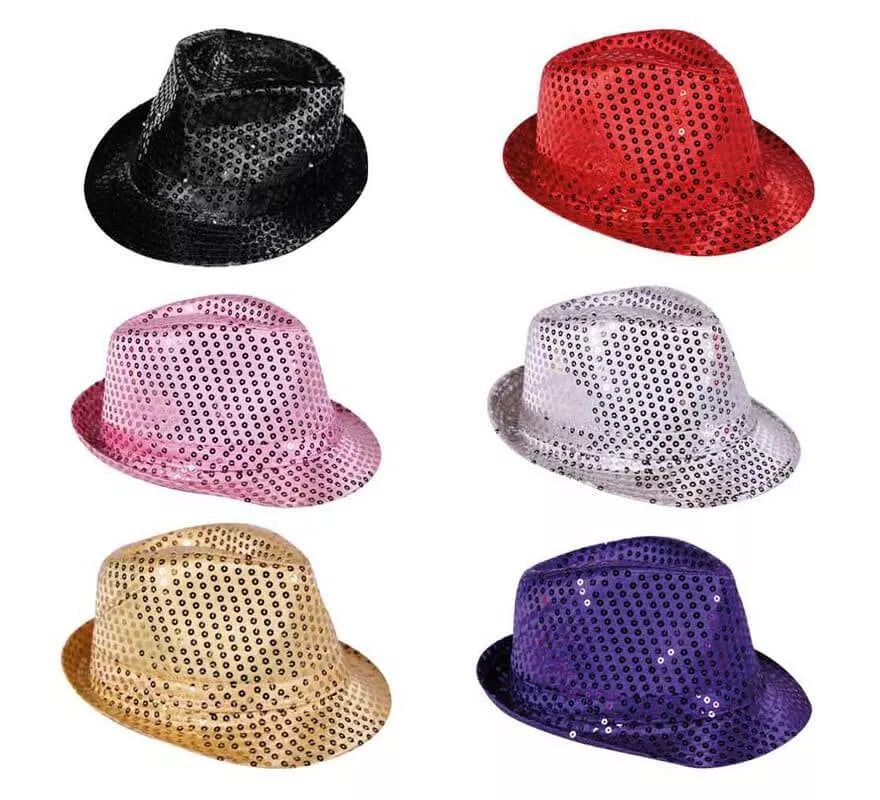 Sombrero con lentejuelas en varios colores