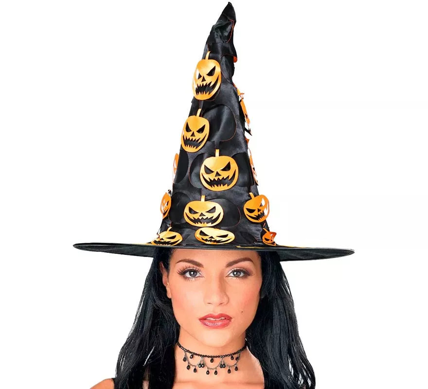 Sombrero de Bruja con Calabaza Colgante