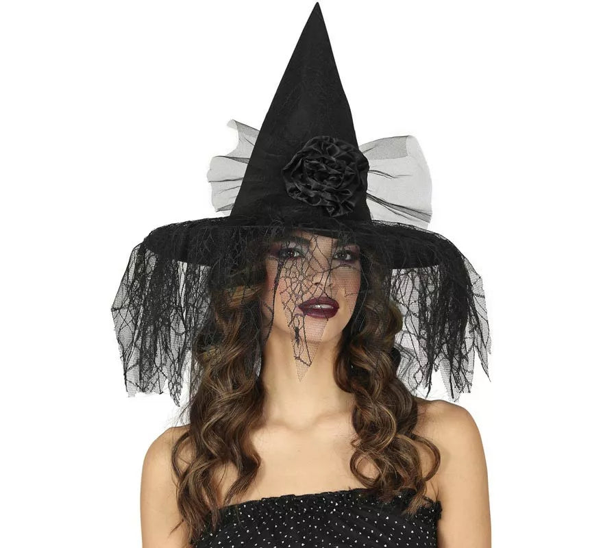 Sombrero de Bruja con Flor