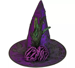 Witch's Hat with Flowers and Feathers