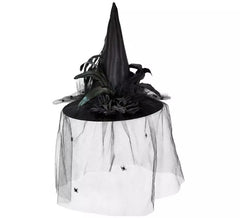 Witch's Hat with Tulle, Flowers and Feathers