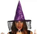 Sombrero de Bruja Lila con Velo