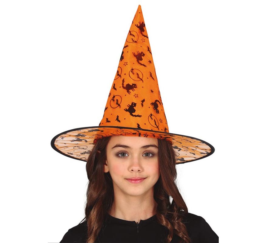 Sombrero de Bruja Naranja Infantil