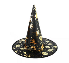 Black Witch Hat with Gold Print 30x40cm