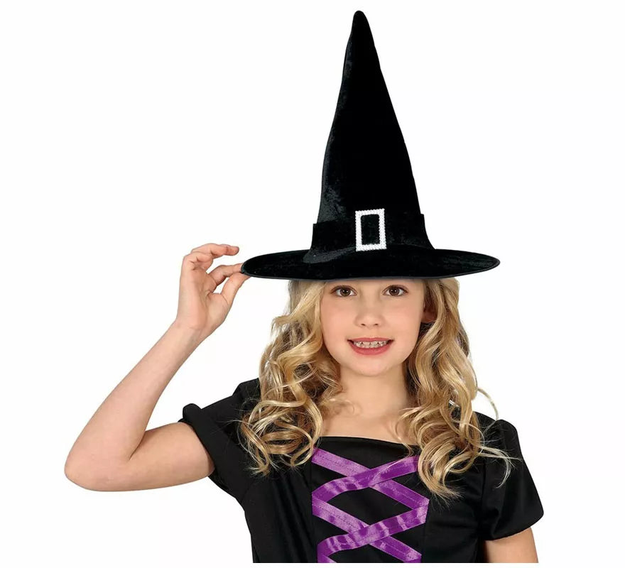 Translation missing: en.Sombrero de Bruja Negro con Evilla Infantil