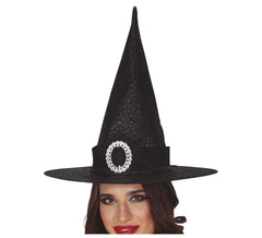 Black Witch Hat with Buckle