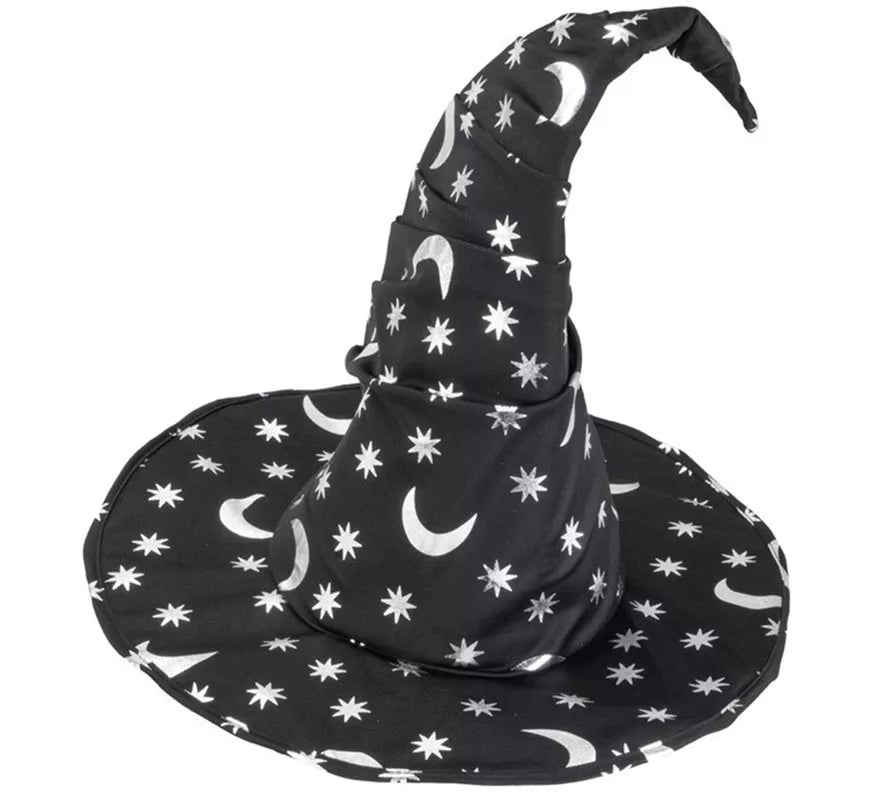 Translation missing: en.Sombrero de Bruja o Mago con Luna y Estrellas adulto