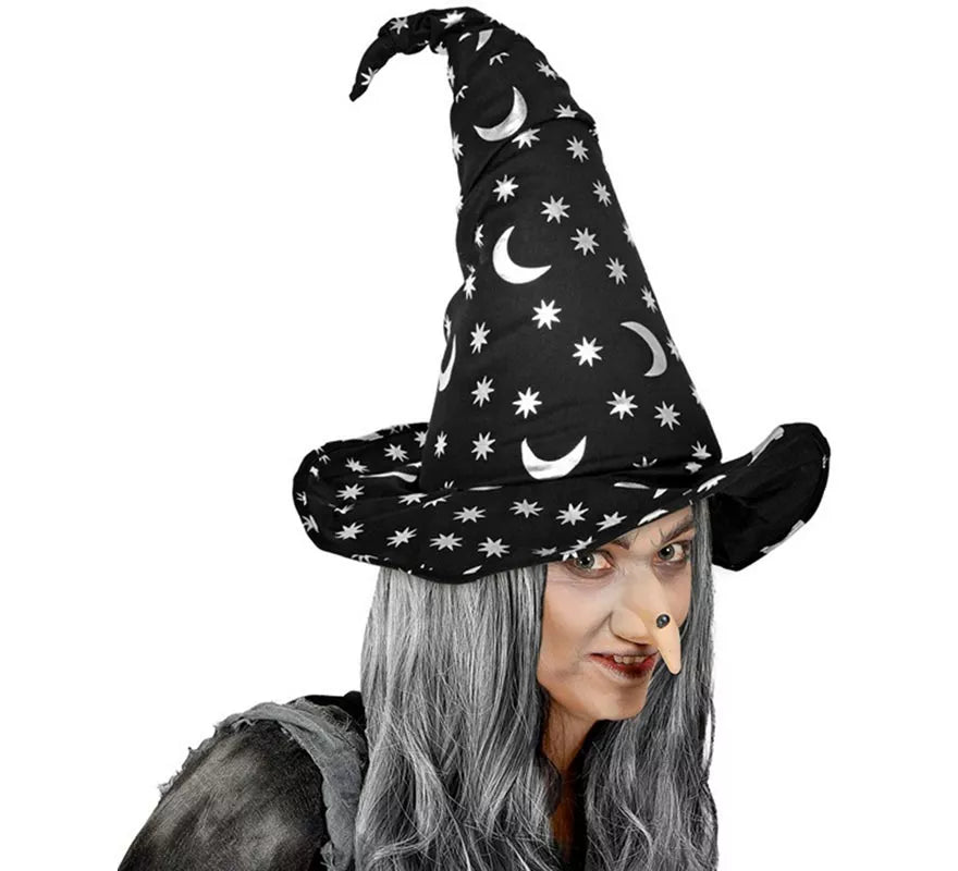 Translation missing: en.Sombrero de Bruja o Mago con Luna y Estrellas adulto