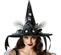 Sombrero de Bruja Plumas Negro