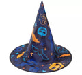 Sombrero de Bruja Print Murciélagos azul