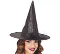 Sombrero de Bruja Símil de Piel con Flor