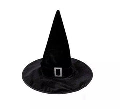 Black velvet witch hat with evilla