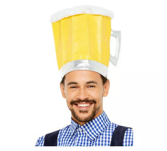 Yellow Oktoberfest Beer Hat with Handle