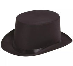 High-quality black satin top hat or chistera