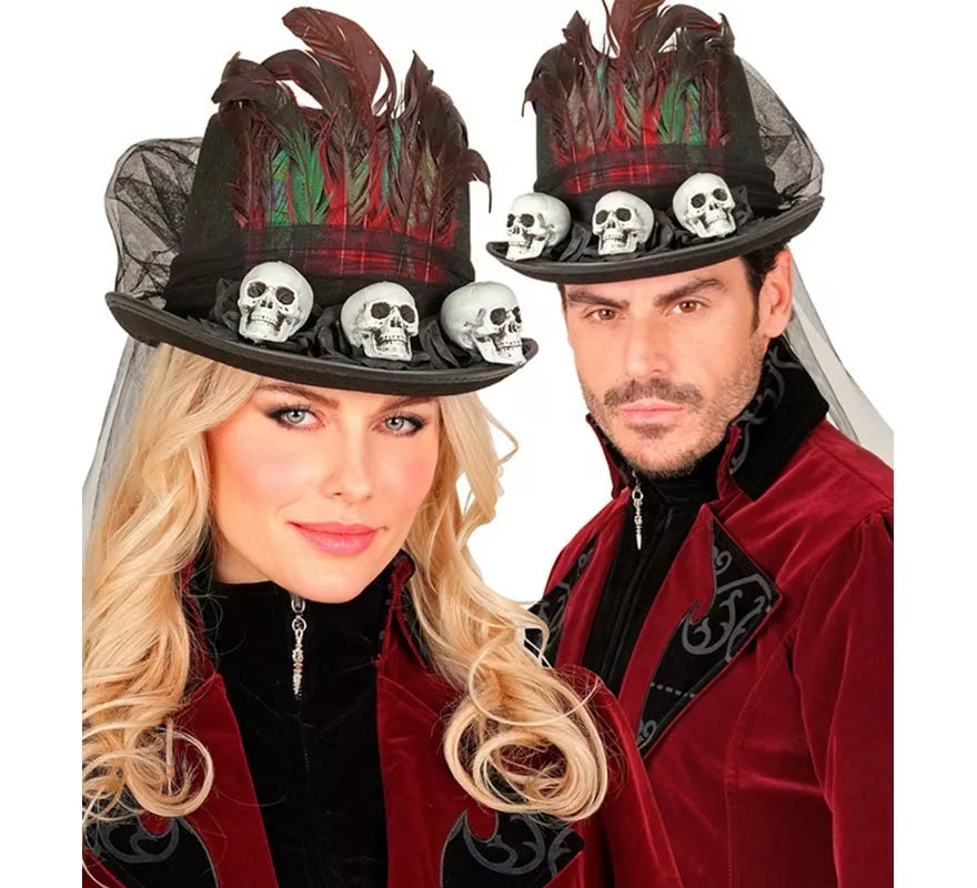 Sombrero de Copa Vudú Calaveras