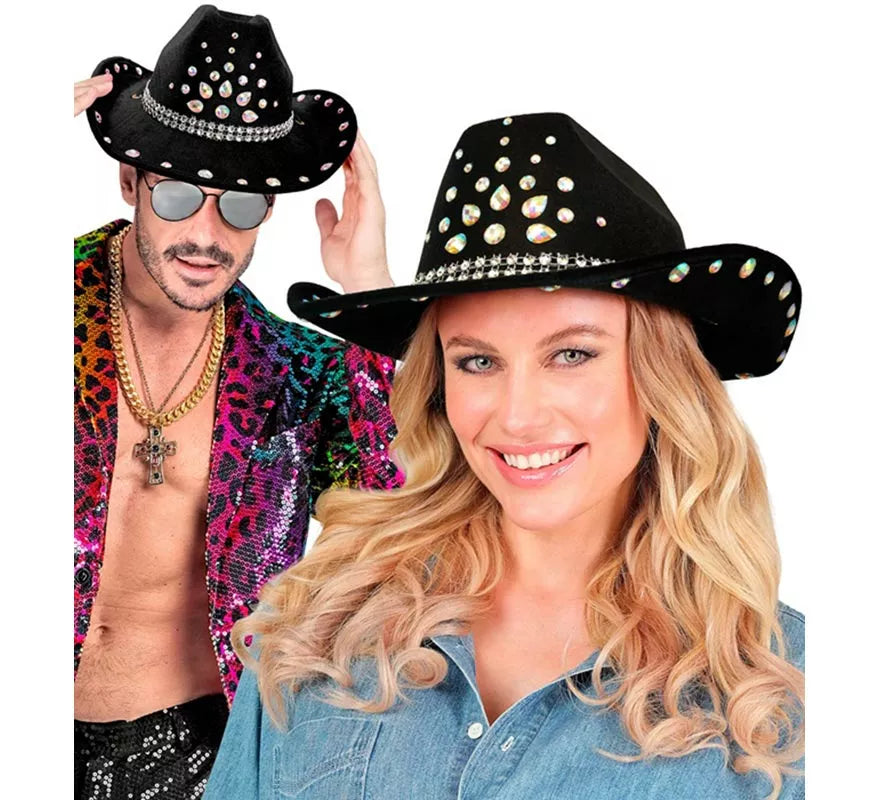 Sombrero de Cowboy con pedrería en varios colores