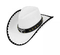 Sombrero de Cowboy con Toro de Fieltro blanco