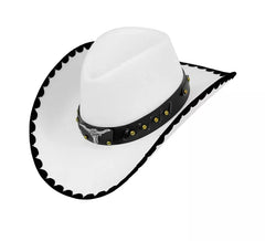 Cowboy Hat with White Felt Bull