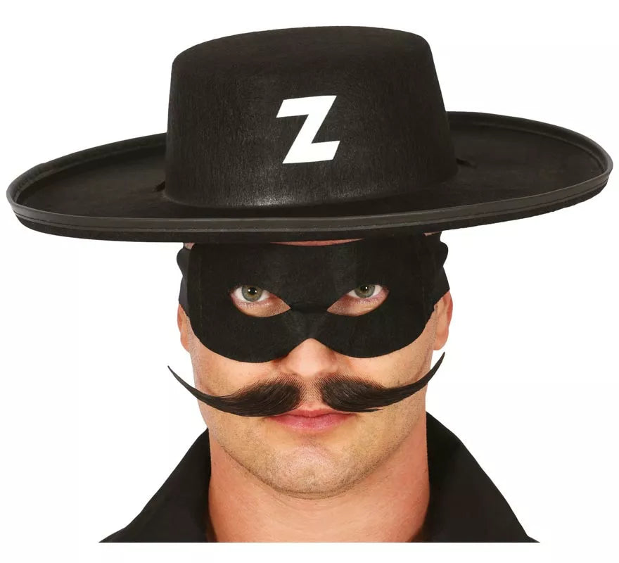 Sombrero de El Zorro de fieltro negro