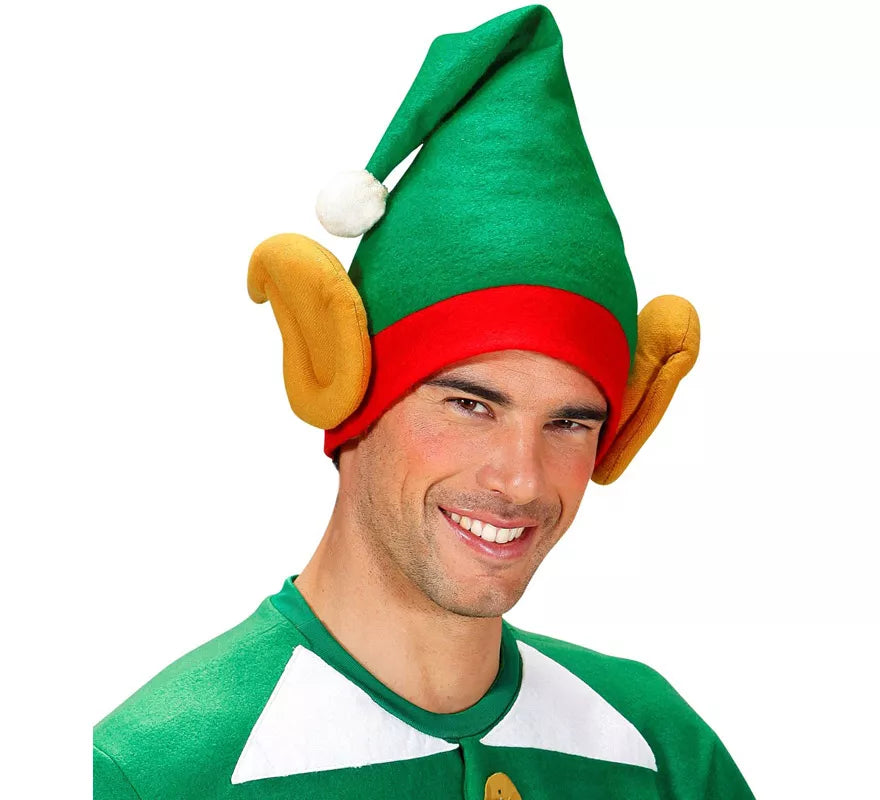 Sombrero de Elfo Ayudante de Papá Noel con Orejas
