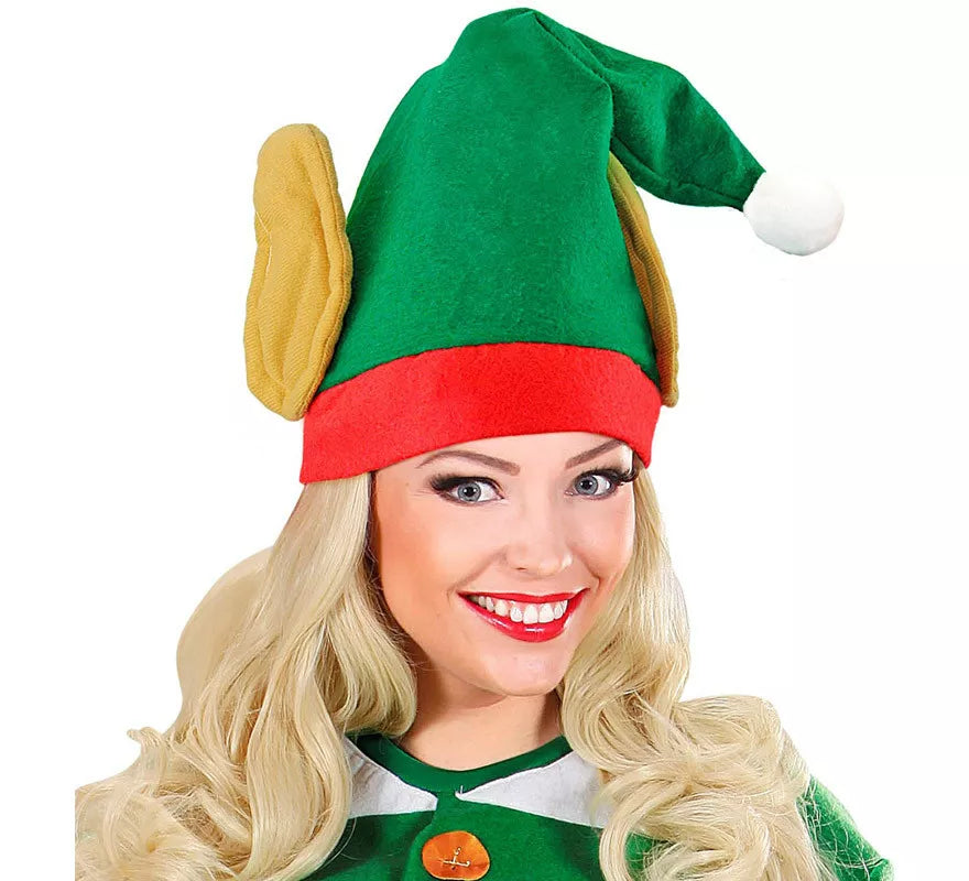 Sombrero de Elfo Ayudante de Papá Noel con Orejas