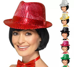 Felt hat with sequins in various colors