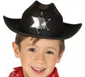 Sombrero de fieltro Sheriff infantil negro