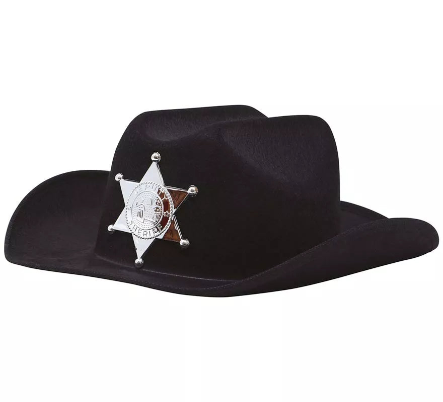 Sombrero de fieltro Sheriff infantil negro