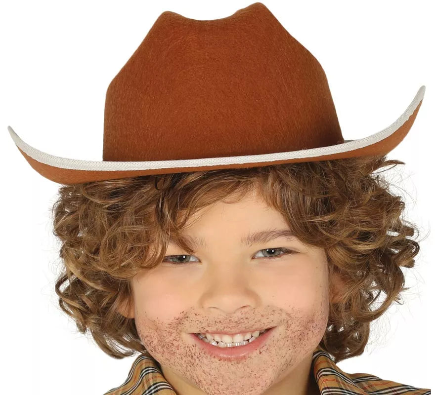 Translation missing: en.Sombrero de fieltro Vaquero infantil marrón